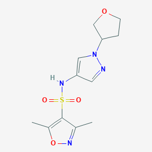 3,5-dimethyl-N-(1-(tetrahydrofuran-3-yl)-1H-pyrazol-4-yl)isoxazole-4-sulfonamide