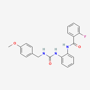 molecular formula C22H20FN3O3 B2934551 2-氟-N-(2-(3-(4-甲氧基苄基)脲基)苯基)苯甲酰胺 CAS No. 1203387-18-1