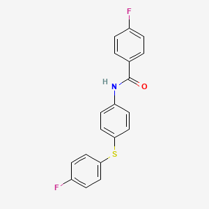 molecular formula C19H13F2NOS B2934558 4-fluoro-N-{4-[(4-fluorophenyl)sulfanyl]phenyl}benzamide CAS No. 339096-35-4