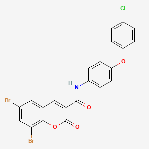 molecular formula C22H12Br2ClNO4 B2934564 6,8-dibromo-N-[4-(4-chlorophenoxy)phenyl]-2-oxochromene-3-carboxamide CAS No. 310451-09-3