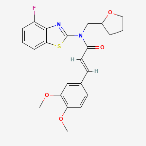 (E)-3-(3,4-dimethoxyphenyl)-N-(4-fluorobenzo[d]thiazol-2-yl)-N-((tetrahydrofuran-2-yl)methyl)acrylamide