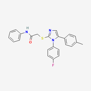 2-((1-(4-fluorophenyl)-5-(p-tolyl)-1H-imidazol-2-yl)thio)-N-phenylacetamide