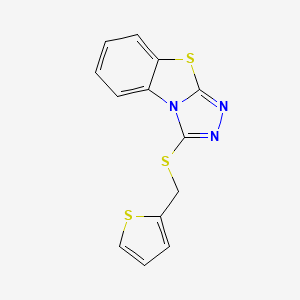 molecular formula C13H9N3S3 B2934575 3-[(2-噻吩甲基)硫代][1,2,4]三唑并[3,4-b][1,3]苯并噻唑 CAS No. 620100-96-1