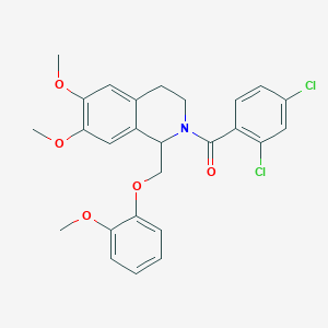 (2,4-dichlorophenyl)(6,7-dimethoxy-1-((2-methoxyphenoxy)methyl)-3,4-dihydroisoquinolin-2(1H)-yl)methanone