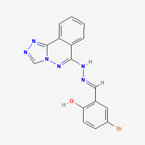 molecular formula C16H11BrN6O B2934583 (E)-2-((2-([1,2,4]triazolo[3,4-a]phthalazin-6-yl)hydrazono)methyl)-4-bromophenol CAS No. 498568-39-1