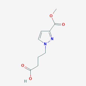 molecular formula C9H12N2O4 B2934586 4-[3-(methoxycarbonyl)-1H-pyrazol-1-yl]butanoic acid CAS No. 1856024-67-3