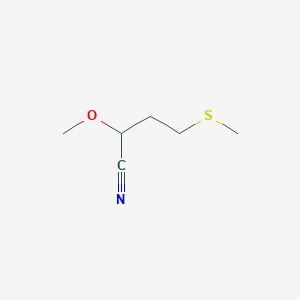 molecular formula C6H11NOS B2934590 2-Methoxy-4-(methylsulfanyl)butanenitrile CAS No. 1493592-01-0