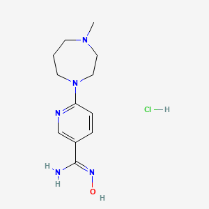 molecular formula C12H20ClN5O B2934600 N'-Hydroxy-6-(4-methyl-1,4-diazepan-1-yl)pyridine-3-carboximidamide;hydrochloride CAS No. 2305263-71-0