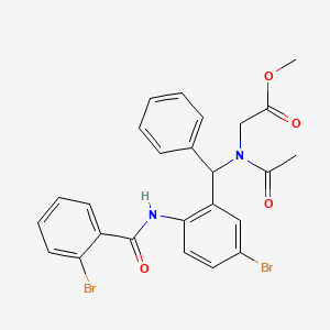 molecular formula C25H22Br2N2O4 B2934605 Methyl 2-(N-{[5-bromo-2-(2-bromobenzamido)phenyl](phenyl)methyl}acetamido)acetate CAS No. 312734-19-3