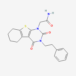 2-[2,4-Dioxo-3-(2-phenylethyl)-5,6,7,8-tetrahydro-[1]benzothiolo[2,3-d]pyrimidin-1-yl]acetamide