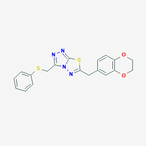 6-(2,3-Dihydro-1,4-benzodioxin-6-ylmethyl)-3-[(phenylthio)methyl][1,2,4]triazolo[3,4-b][1,3,4]thiadiazole