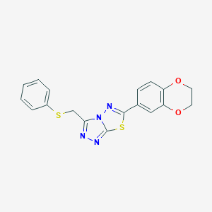 6-(2,3-Dihydro-1,4-benzodioxin-6-yl)-3-[(phenylsulfanyl)methyl][1,2,4]triazolo[3,4-b][1,3,4]thiadiazole