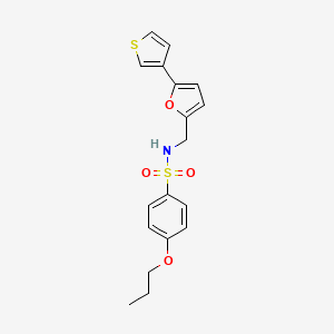 molecular formula C18H19NO4S2 B2934688 4-丙氧基-N-((5-(噻吩-3-基)呋喃-2-基)甲基)苯磺酰胺 CAS No. 2034440-24-7