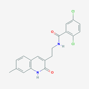 molecular formula C19H16Cl2N2O2 B2934690 2,5-dichloro-N-(2-(7-methyl-2-oxo-1,2-dihydroquinolin-3-yl)ethyl)benzamide CAS No. 896676-98-5