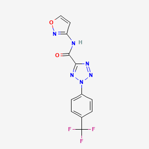 molecular formula C12H7F3N6O2 B2934697 N-(isoxazol-3-yl)-2-(4-(trifluoromethyl)phenyl)-2H-tetrazole-5-carboxamide CAS No. 1396782-15-2