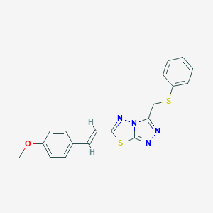 6-[(E)-2-(4-methoxyphenyl)ethenyl]-3-[(phenylsulfanyl)methyl][1,2,4]triazolo[3,4-b][1,3,4]thiadiazole