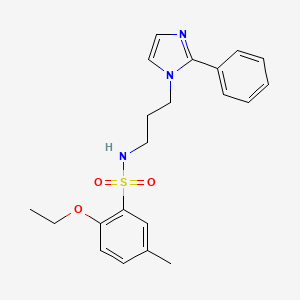 molecular formula C21H25N3O3S B2934704 2-ethoxy-5-methyl-N-(3-(2-phenyl-1H-imidazol-1-yl)propyl)benzenesulfonamide CAS No. 1421481-96-0