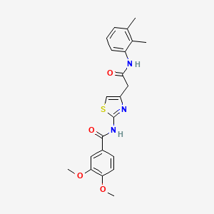 molecular formula C22H23N3O4S B2934716 N-(4-(2-((2,3-dimethylphenyl)amino)-2-oxoethyl)thiazol-2-yl)-3,4-dimethoxybenzamide CAS No. 1005308-32-6