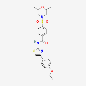 molecular formula C24H27N3O5S2 B2934717 4-((2,6-dimethylmorpholino)sulfonyl)-N-(4-(4-ethoxyphenyl)thiazol-2-yl)benzamide CAS No. 361481-61-0