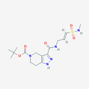 molecular formula C16H25N5O5S B2934720 tert-butyl 3-{[(2E)-3-(methylsulfamoyl)prop-2-en-1-yl]carbamoyl}-2H,4H,5H,6H,7H-pyrazolo[4,3-c]pyridine-5-carboxylate CAS No. 2097941-44-9