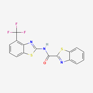 molecular formula C16H8F3N3OS2 B2934737 N-(4-(trifluoromethyl)benzo[d]thiazol-2-yl)benzo[d]thiazole-2-carboxamide CAS No. 1421532-49-1