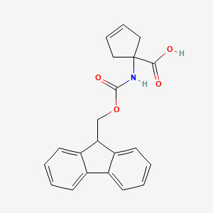 molecular formula C21H19NO4 B2934742 1-((((9H-Fluoren-9-yl)methoxy)carbonyl)amino)cyclopent-3-enecarboxylic acid CAS No. 2219369-66-9
