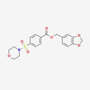 molecular formula C19H19NO7S B2934744 Benzo[d][1,3]dioxol-5-ylmethyl 4-(morpholinosulfonyl)benzoate CAS No. 326907-52-2