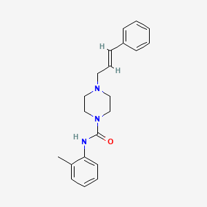molecular formula C21H25N3O B2934745 N-(2-Methylphenyl)(4-(3-phenylprop-2-enyl)piperazinyl)formamide CAS No. 833436-43-4