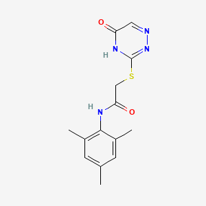 molecular formula C14H16N4O2S B2934760 N-mesityl-2-((5-oxo-4,5-dihydro-1,2,4-triazin-3-yl)thio)acetamide CAS No. 857491-69-1
