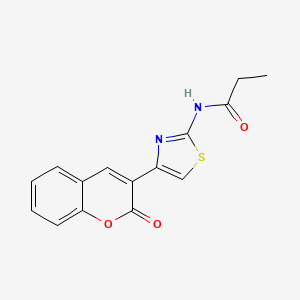 molecular formula C15H12N2O3S B2934789 N-(4-(2-oxo-2H-chromen-3-yl)thiazol-2-yl)propionamide CAS No. 392249-24-0
