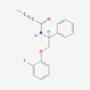molecular formula C18H16FNO2 B2934791 N-[2-(2-Fluorophenoxy)-1-phenylethyl]but-2-ynamide CAS No. 2411194-11-9