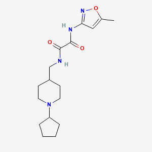 molecular formula C17H26N4O3 B2934792 N1-((1-cyclopentylpiperidin-4-yl)methyl)-N2-(5-methylisoxazol-3-yl)oxalamide CAS No. 953199-94-5