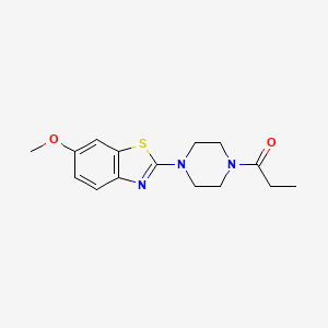 molecular formula C15H19N3O2S B2934797 1-(4-(6-Methoxybenzo[d]thiazol-2-yl)piperazin-1-yl)propan-1-one CAS No. 897469-48-6