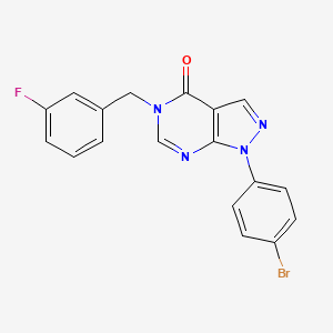 molecular formula C18H12BrFN4O B2934799 1-(4-bromophenyl)-5-(3-fluorobenzyl)-1,5-dihydro-4H-pyrazolo[3,4-d]pyrimidin-4-one CAS No. 1326931-10-5
