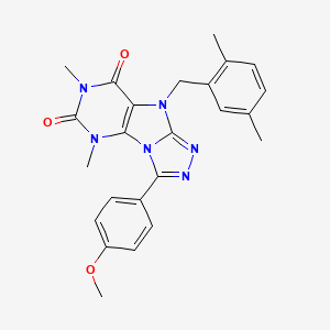 molecular formula C24H24N6O3 B2934800 5-[(2,5-Dimethylphenyl)methyl]-8-(4-methoxyphenyl)-1,3-dimethylpurino[8,9-c][1,2,4]triazole-2,4-dione CAS No. 921786-99-4
