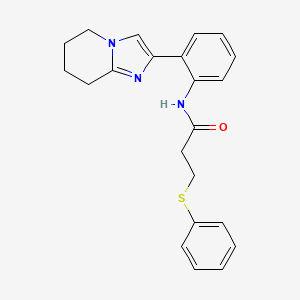 molecular formula C22H23N3OS B2934801 3-(phenylthio)-N-(2-(5,6,7,8-tetrahydroimidazo[1,2-a]pyridin-2-yl)phenyl)propanamide CAS No. 2034566-91-9