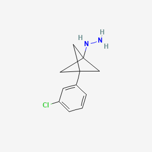 molecular formula C11H13ClN2 B2934807 [3-(3-Chlorophenyl)-1-bicyclo[1.1.1]pentanyl]hydrazine CAS No. 2287272-05-1