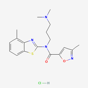 N-(3-(dimethylamino)propyl)-3-methyl-N-(4-methylbenzo[d]thiazol-2-yl)isoxazole-5-carboxamide hydrochloride