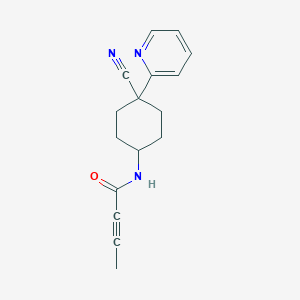 molecular formula C16H17N3O B2934827 N-(4-Cyano-4-pyridin-2-ylcyclohexyl)but-2-ynamide CAS No. 2411304-98-6