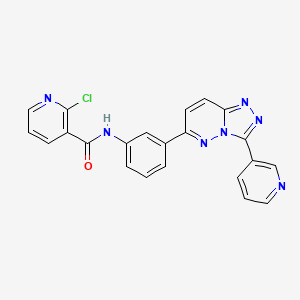 molecular formula C22H14ClN7O B2934829 2-氯-N-(3-(3-(吡啶-3-基)-[1,2,4]三唑并[4,3-b]哒嗪-6-基)苯基)烟酰胺 CAS No. 891115-96-1