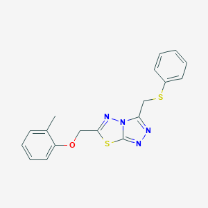 6-[(2-Methylphenoxy)methyl]-3-[(phenylsulfanyl)methyl][1,2,4]triazolo[3,4-b][1,3,4]thiadiazole