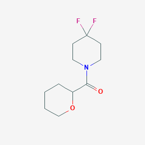 molecular formula C11H17F2NO2 B2934842 (4,4-Difluoropiperidin-1-yl)-(oxan-2-yl)methanone CAS No. 2329240-85-7