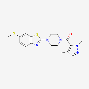 (1,4-dimethyl-1H-pyrazol-5-yl)(4-(6-(methylthio)benzo[d]thiazol-2-yl)piperazin-1-yl)methanone