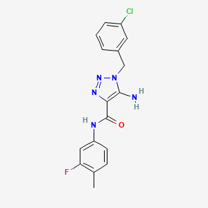 molecular formula C17H15ClFN5O B2934869 5-amino-1-[(3-chlorophenyl)methyl]-N-(3-fluoro-4-methylphenyl)triazole-4-carboxamide CAS No. 865655-96-5