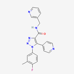 molecular formula C21H17FN6O B2934884 1-(4-fluoro-3-methylphenyl)-N-[(pyridin-3-yl)methyl]-5-(pyridin-4-yl)-1H-1,2,3-triazole-4-carboxamide CAS No. 1251613-68-9