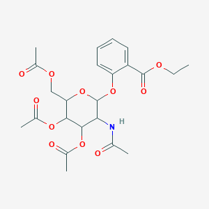 molecular formula C23H29NO11 B2934890 Ethyl 2-[3-acetamido-4,5-diacetyloxy-6-(acetyloxymethyl)oxan-2-yl]oxybenzoate CAS No. 1094684-43-1