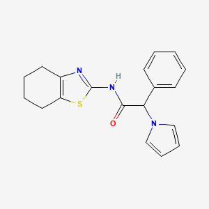 molecular formula C19H19N3OS B2934894 2-苯基-2-(1H-吡咯-1-基)-N-(4,5,6,7-四氢苯并[d]噻唑-2-基)乙酰胺 CAS No. 1257546-57-8