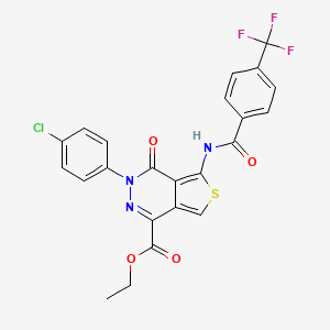 Ethyl 3-(4-chlorophenyl)-4-oxo-5-[[4-(trifluoromethyl)benzoyl]amino]thieno[3,4-d]pyridazine-1-carboxylate