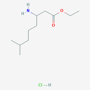 molecular formula C11H24ClNO2 B2934907 3-氨基-7-甲基辛酸乙酯；盐酸盐 CAS No. 2580189-52-0