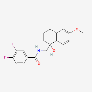 molecular formula C19H19F2NO3 B2934917 3,4-difluoro-N-((1-hydroxy-6-methoxy-1,2,3,4-tetrahydronaphthalen-1-yl)methyl)benzamide CAS No. 2034600-23-0